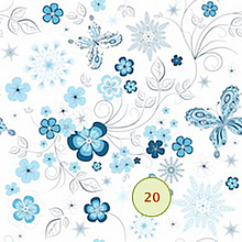 Kalendergedichte Carla Capellmann hellblaue Eiskristalle vermischt mit Blueten und Schmetterlingen