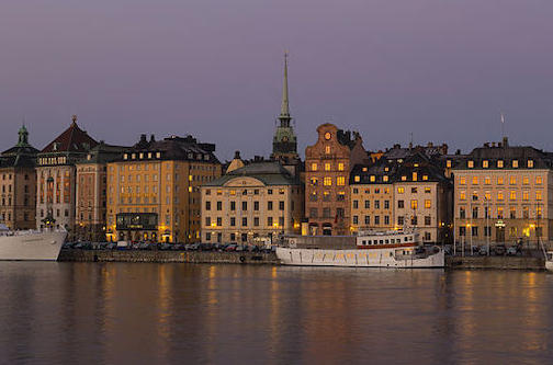 Blick auf das nächtliche Stockholm