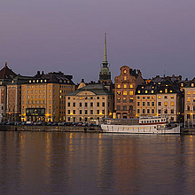 Blick auf das nächtliche Stockholm
