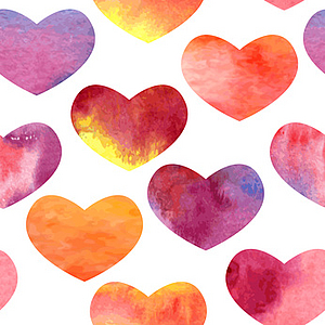 Liebesgedichte schreiben mehrere Herzen rot orange violett in diagonaler Reihung Wasserfarbenbild Unternehmen Lyrik Fotolia 73425490