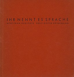 rolf-dieter-brinkmann-debuet-1962-mit -ihr-nennt-es-Sprache-Foto-rotes Buchcover