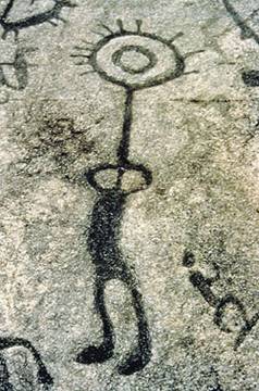 beGEISTert dichten im kreis der jahreszeiten Abbildung archaische Felszeichnung aus Peterborough in Canada